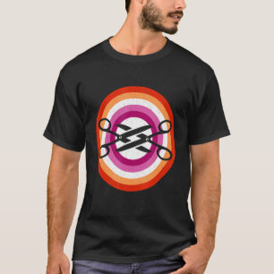 レズビアンカップルのジョークはさみプライドモント Tシャツ