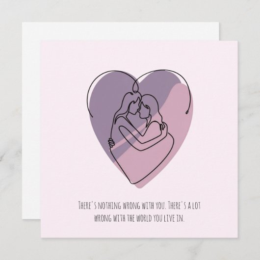 レズビアンカップルのミニマル抽象芸術シルエット シーズンカード (正面/裏面)