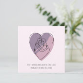 レズビアンカップルのミニマル抽象芸術シルエット シーズンカード (スタンド正面)