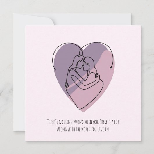 レズビアンカップルのミニマル抽象芸術シルエット シーズンカード (正面)