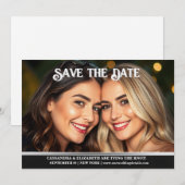 レズビアンカップルの結婚発表写真　プレーン 招待状 (正面/裏面)