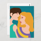 レズビアンカップルの美しい女性のラブドローイング ポストカード (正面/裏面)