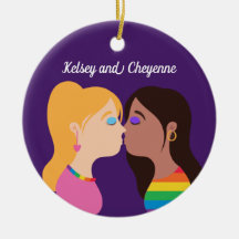 レズビアンカップルキスかわいいカスタムゲイプライドパープル