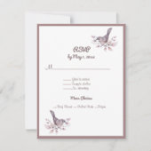 レズビアンカップルダスティブルゴーニュバラ金ゴールドアンパサンド 出欠カード (正面)