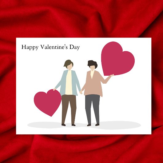 レズビアンカップルロマンティックバレンタインデーカスタムかわいい カード