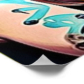 レズビアンカップル保持ハンズレインボーアート ポスター (角)