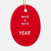 レズビアンカップル初めてのクリスマスオーナメント セラミックオーナメント (裏面)