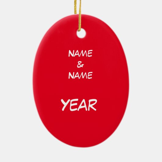 レズビアンカップル初めてのクリスマスオーナメント セラミックオーナメント (裏面)