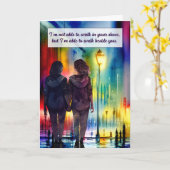 レズビアンカップル歩いてYouゲイレインボー カード (黄色い花)