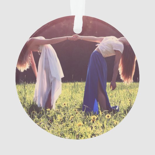 レズビアンカップル第1回クリスマススノーフォトゲイ オーナメント (裏面)