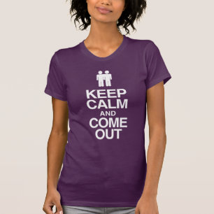 レズビアンカミングアウト "Keep Calm and Come Out" Tシャツ