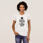 レズビアンカミングアウト "Keep Calm and Come Out" Tシャツ (正面フル)