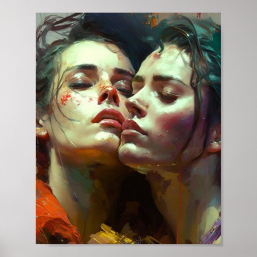 レズビアンカラフルズ絵画ポスター ポスター (正面)