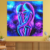 レズビアンキス（青と紫） キャンバスプリント (インサイチュ (リビング))