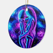 レズビアンキス(青と紫) セラミックオーナメント (左)