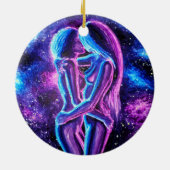 レズビアンキス(青と紫) セラミックオーナメント (裏面)