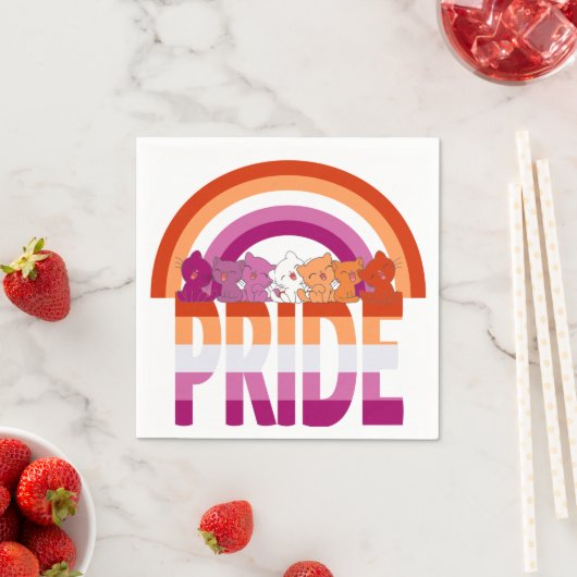 レズビアンキャッツプライド国旗 スタンダードカクテルナプキン (インサイチュ)