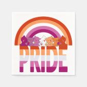 レズビアンキャッツプライド国旗 スタンダードカクテルナプキン (正面)