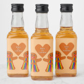 レズビアンクリスマスジンジャーブレッドレディースカップル リキュールボトルラベル (ボトル)