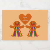 レズビアンクリスマスジンジャーブレッドレディースカップル リキュールボトルラベル (シングルラベル)