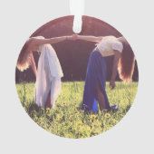 レズビアンゲイカップルDIYフォト初めてのクリスマススノウ オーナメント (裏面)