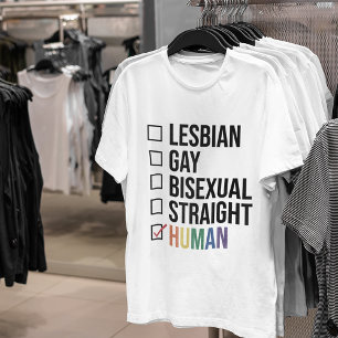 レズビアンゲイバイセクシュアルストレートヒューマンリスト,ホワイト Tシャツ