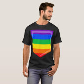 レズビアンゲイプライドギフトLGBTQレインボーフラッグ同性愛者ポー Tシャツ (正面フル)