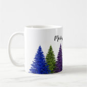 レズビアンゲイプライドレインボーフラッグクリスマスツリー コーヒーマグカップ (左)