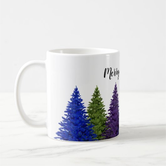 レズビアンゲイプライドレインボーフラッグクリスマスツリー コーヒーマグカップ (左)