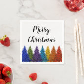 レズビアンゲイプライドレインボーフラッグクリスマスツリー スタンダードカクテルナプキン (インサイチュ)