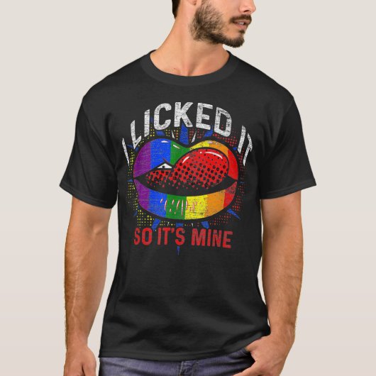 レズビアンゲイプライド月虹の国旗LGBT Tシャツ (正面)