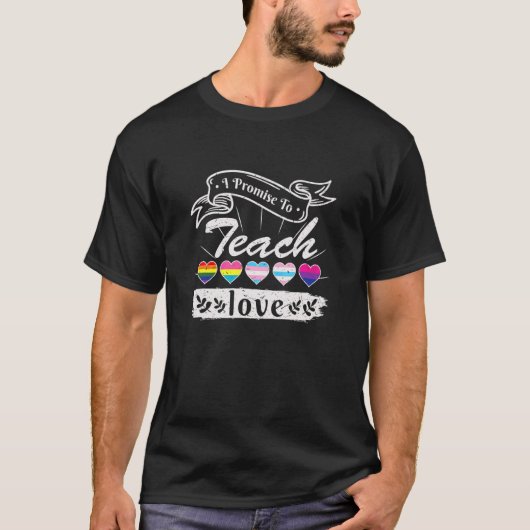 レズビアンゲイLgbtq+レインボフラッグカラー Tシャツ (正面)