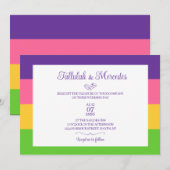 レズビアンサフィフティフラッグ結婚式招待状 招待状 (正面/裏面)