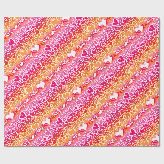 レズビアンサンセットプライドスクイグル ラッピングペーパー (フラット)