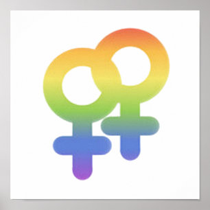 レズビアンシンボルプライドLGBTQレインボーフェスティバル月 ポスター