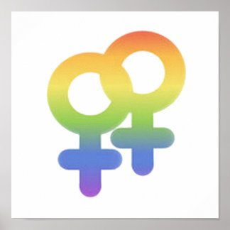 レズビアンシンボルプライドLGBTQレインボーフェスティバル月 ポスター