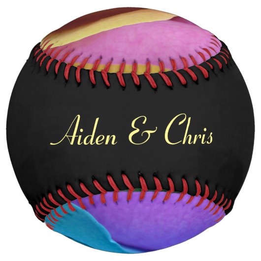レズビアンチームプライドレインボーバラフローラカップル名 ソフトボール (正面)