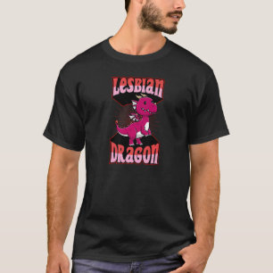 レズビアンドラゴンLgbtq神話ゲイレズビアンプライドFl Tシャツ