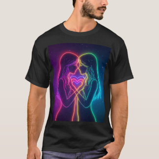 レズビアンネオンハート Tシャツ
