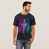 レズビアンネオンハート Tシャツ (正面フル)