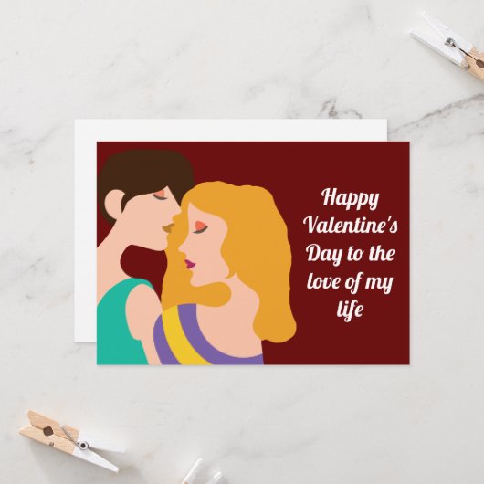 レズビアンハッピーヴァレンティーンズデイロマンチック引用文 カード (正面/裏面インサイチュ)