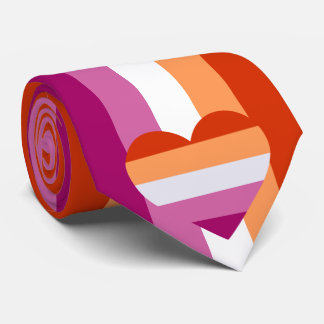 レズビアンハティプライドフラッグ ネクタイ