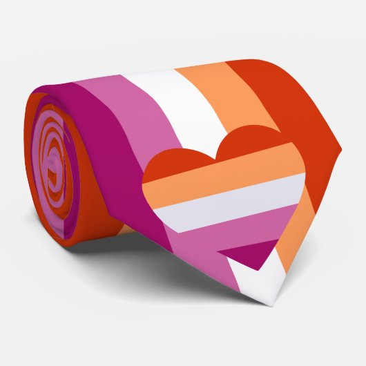 レズビアンハティプライドフラッグ ネクタイ (ロール)