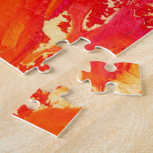 レズビアンハートシンボル虹の水色パズル ジグソーパズル (側面)