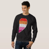 レズビアンハートLgbtqマッチングゲイカップルのバレンタイン スウェットシャツ (正面フル)