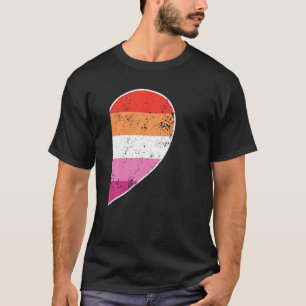 レズビアンハートLGBTQマッチングゲイカップルバレンタイン Tシャツ