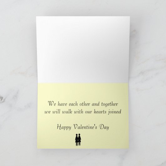 レズビアンバレンタインのギフト"あなたは私のハートを持っている" シーズンカード (内部)