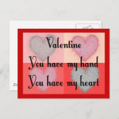 レズビアンバレンタインのギフト"あなたは私のハートを持っている" シーズンポストカード (正面/裏面)