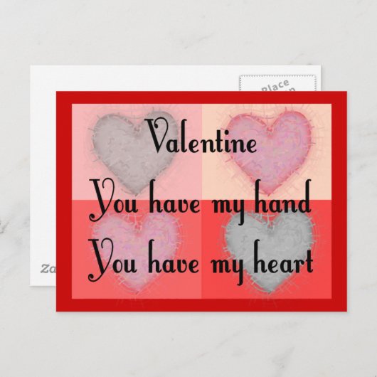 レズビアンバレンタインのギフト"あなたは私のハートを持っている" シーズンポストカード (正面/裏面)