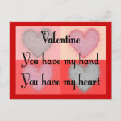 レズビアンバレンタインのギフト"あなたは私のハートを持っている" シーズンポストカード (正面)